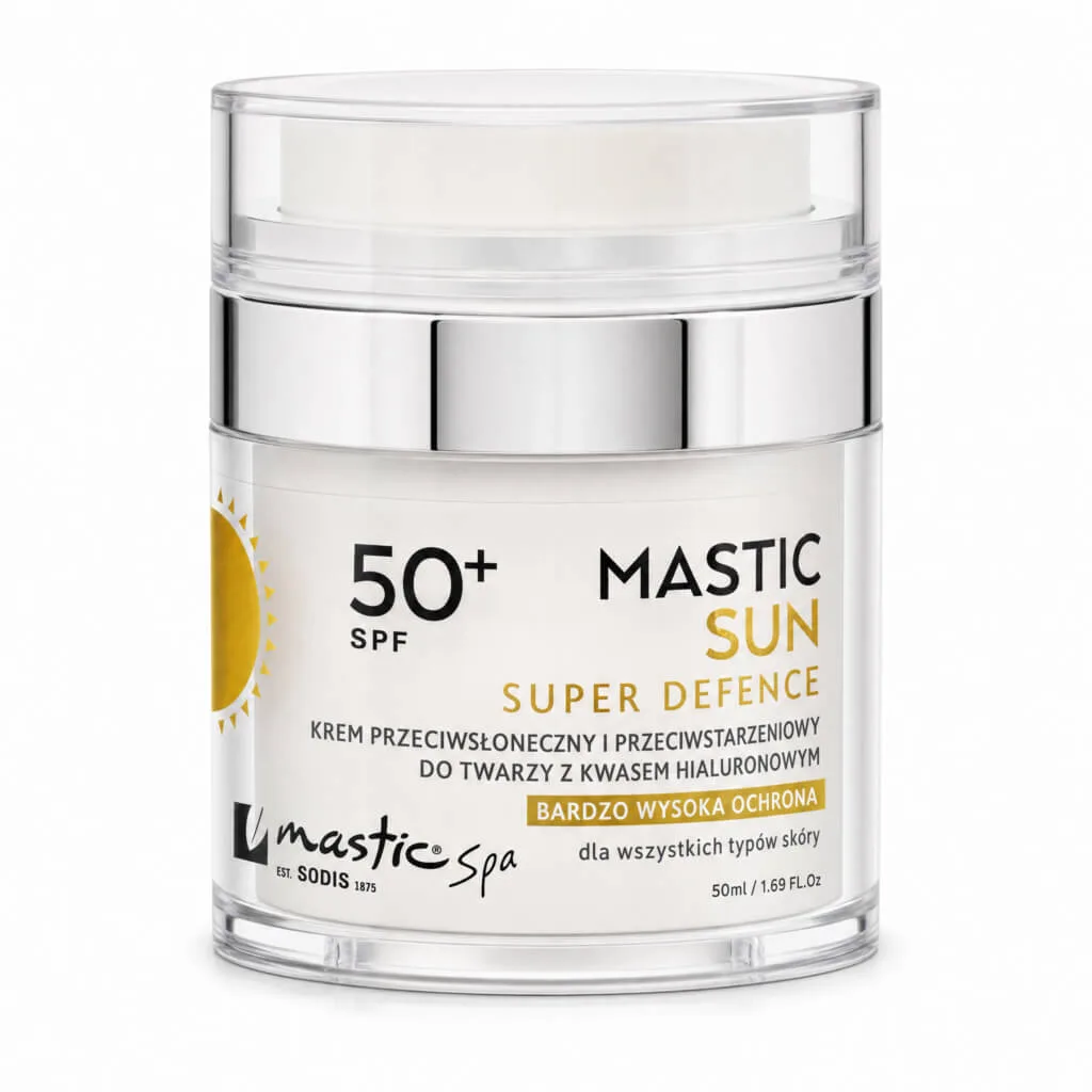 SUPER DEFENCE SPF50+ Krem przeciwsłoneczny i przeciwstarzeniowy do twarzy z kwasem hialuronowym 50ml