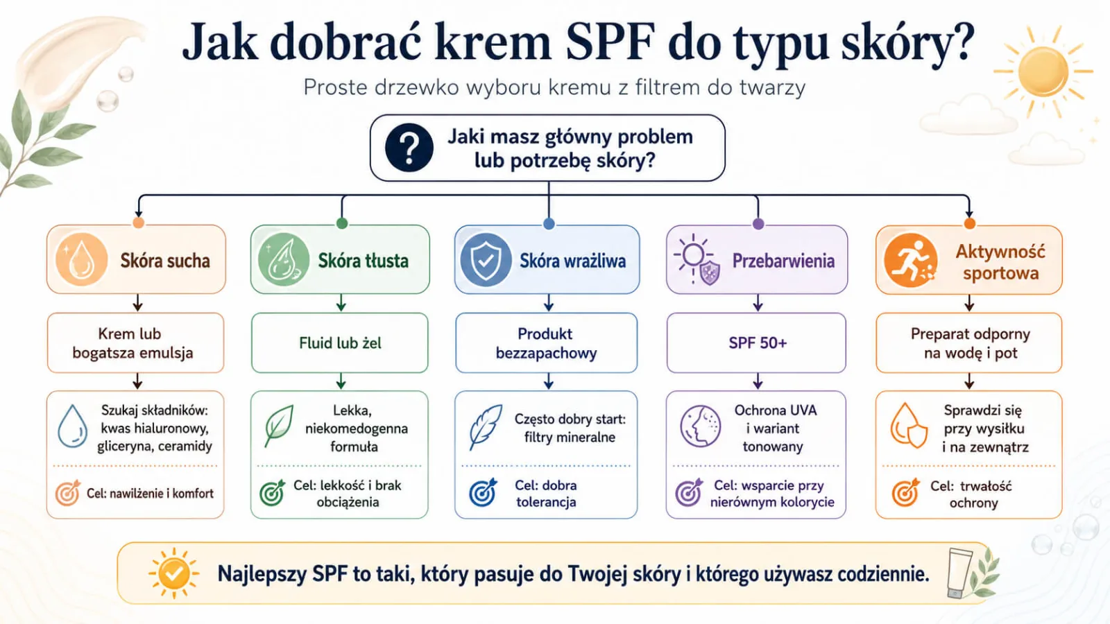 Jak dobrać krem z filtrem do typu skóry twarzy