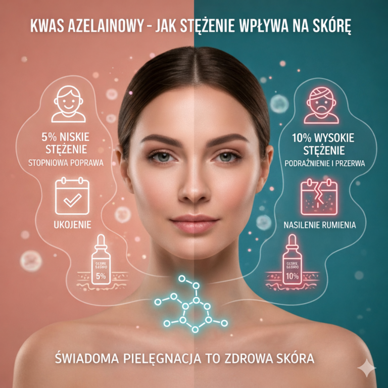 Kwas azelainowy 5% czy 10% – kiedy wyższe stężenie szkodzi