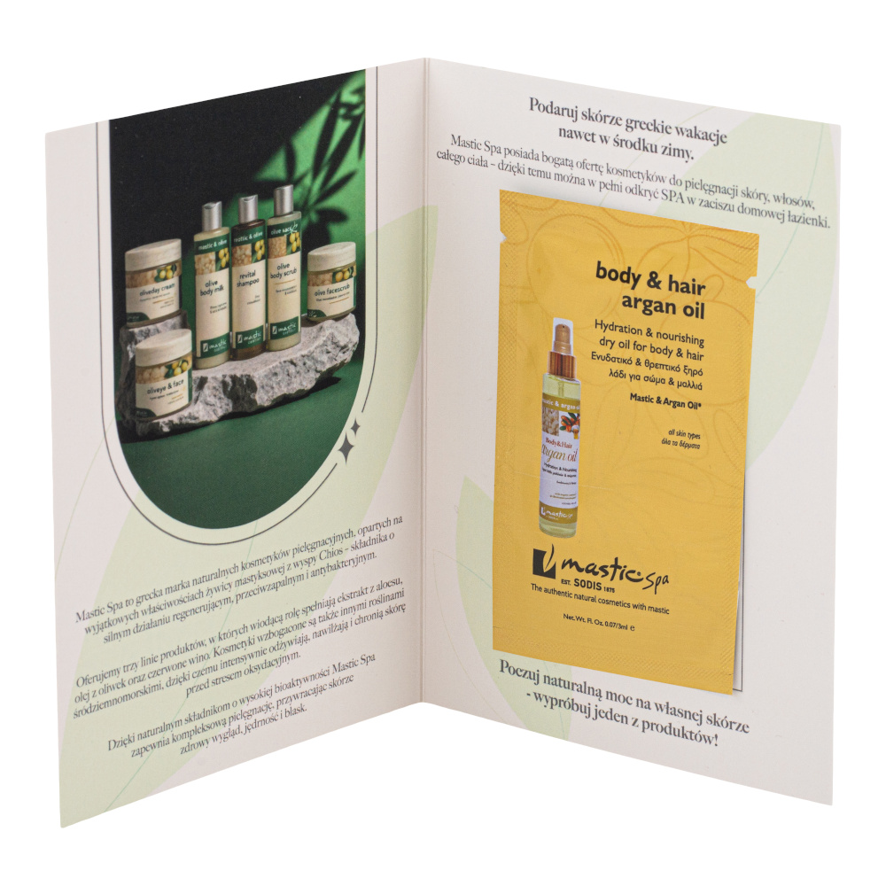 BODY & HAIR ARGAN OIL Suchy olejek nawilżający i odżywczy do ciała i włosów - Próbka